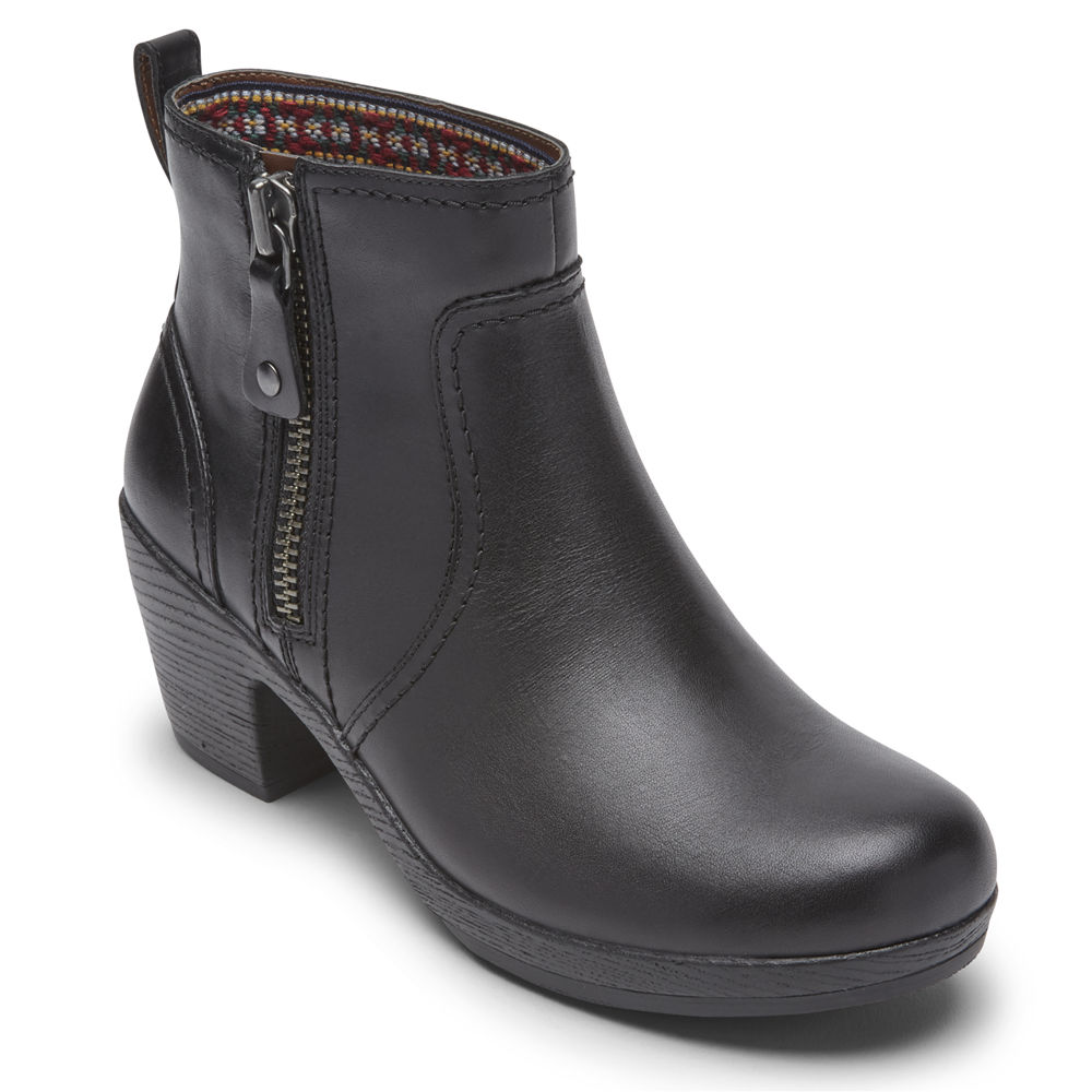 Botas Rockport Mujer Mexico - Cobb Hill Presley Zipper Negros - SFOKW3852